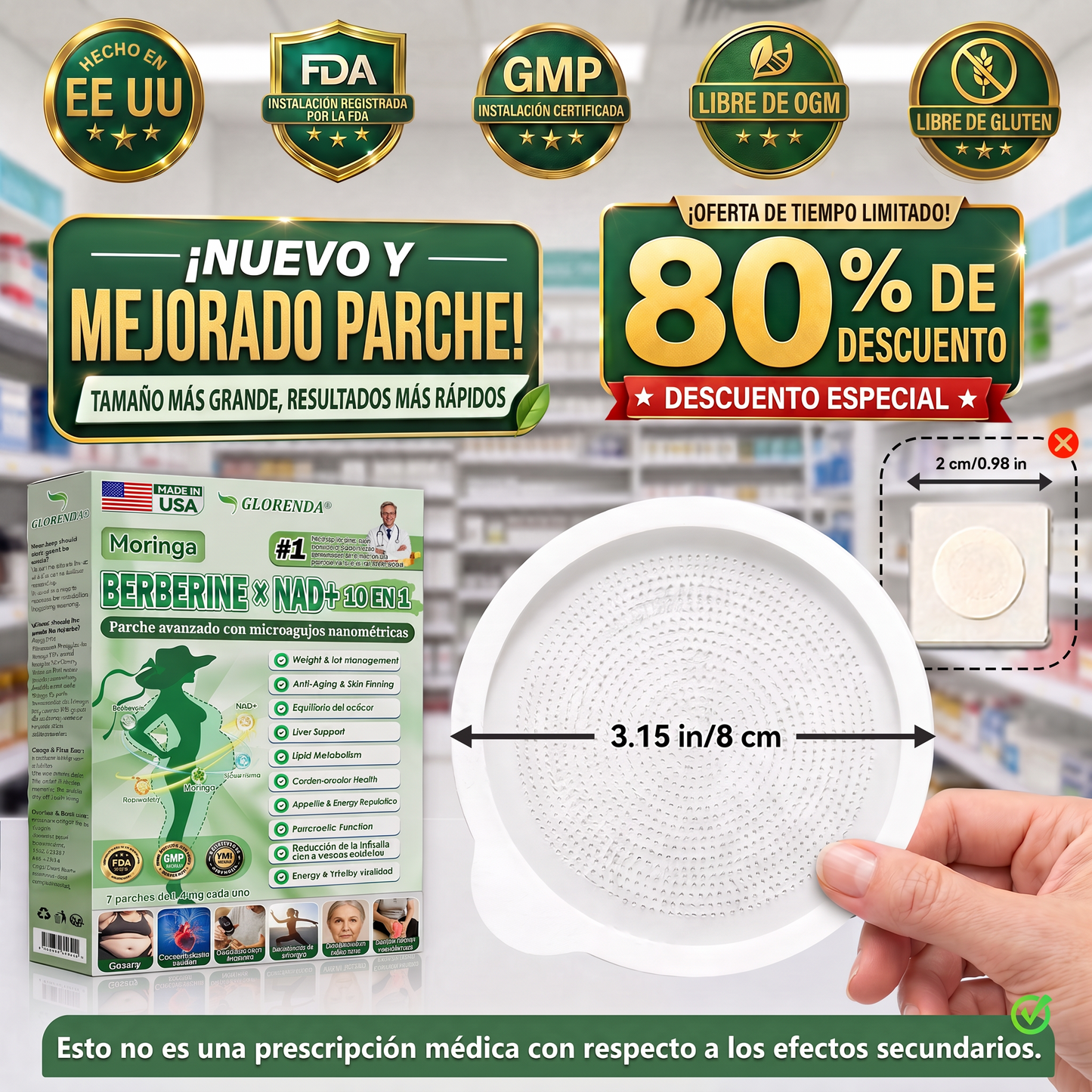 🇺🇲Probado y Verificado en Calidad 💃 𝐆𝑳𝑶𝗥𝗘𝙉𝐃𝗔®𝐏𝐚𝒓𝒄𝒉𝗲 𝗠𝗲𝙩𝙖𝙗ó𝒍𝒊𝒄𝐨 𝐝𝐞 𝐁𝐞𝒓𝒃𝒆𝙧𝙞𝙣𝒂 𝐝𝐞 𝐌ú𝗹𝘁𝗶𝙥𝙡𝙚𝙨 𝙑í𝒂𝒔 (𝐒𝐨𝐥𝐨 𝑢𝑛𝑎 𝑣𝑒𝑧 𝑎𝑙 𝑑í𝑎, 𝐜𝐨𝐦𝐨𝐝𝐨𝐬 𝐯𝐢𝐬𝐢𝐛𝐥𝐞𝐬 𝐞𝐧 𝟕 𝐝í𝐚𝐬) ✅ Para 𝐨𝐛𝐞𝐬𝐢𝐝𝐚𝐝, 🅛🅞🅞🅢🅔 🅢🅚🅘🅝, 𝐝𝐢𝐚𝐛𝐞𝐭𝐞𝐬, 𝐚𝐩𝐧𝐞𝐚 𝐝𝐞 𝐥𝐚 𝐬𝐥𝐞𝐞𝐩, 𝐩𝐫𝐨𝐛𝐥𝐞𝐦𝐚𝐬 𝐝𝐞 𝐣𝐨𝐢𝐧𝐭𝐬, 𝐲 𝐦á𝐬